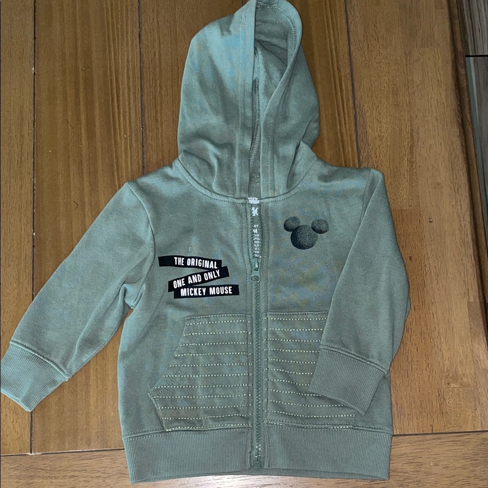 Disney Junior Mickey Mouse Kids Zippered Sweater - Olive